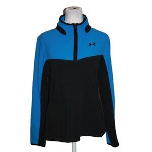 Under Armour Women's Fleece Pullover Jacket 1/4 Zip Blue & Black Size Medium M
